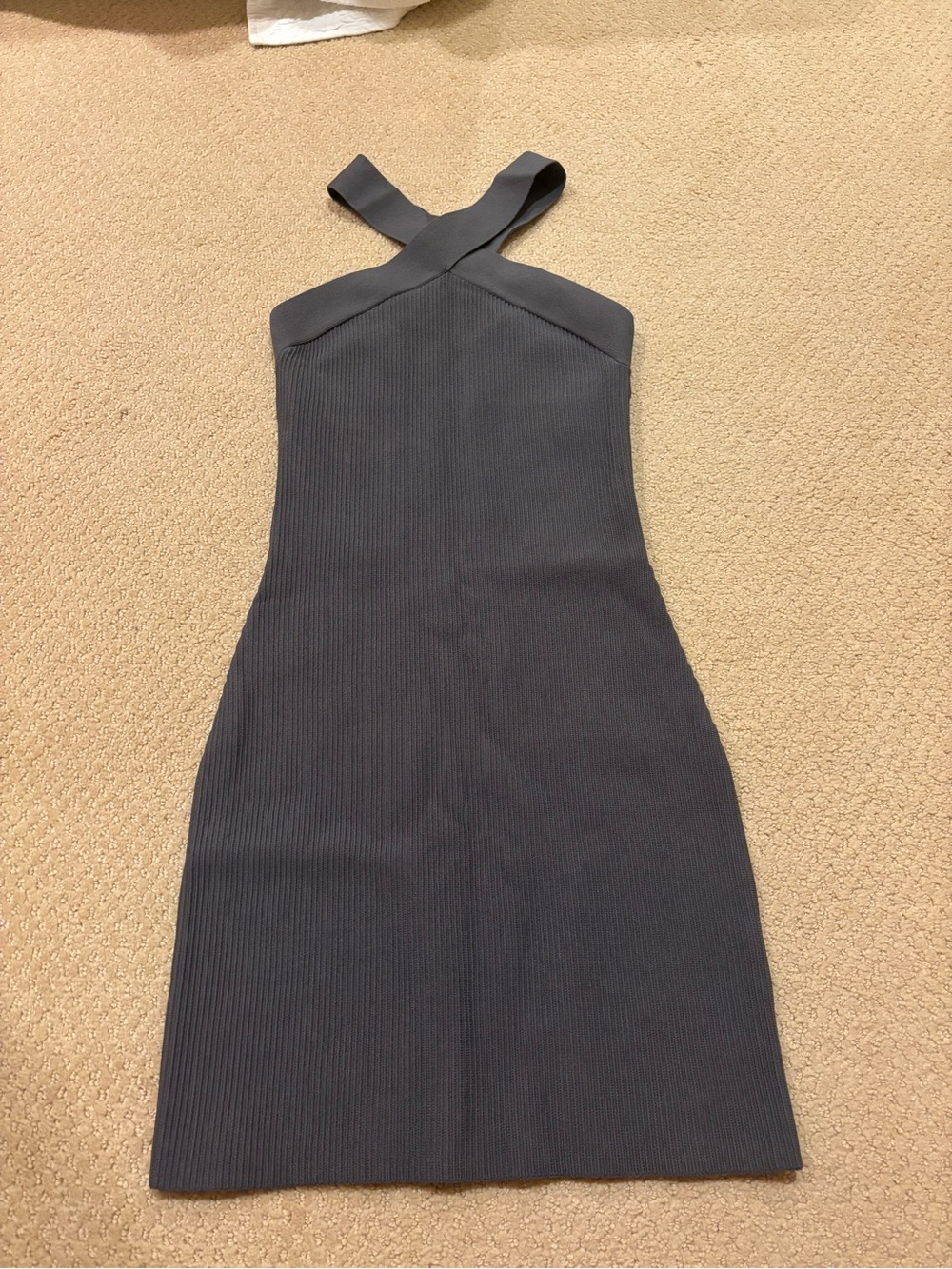Brand new without tags Aritzia cross neck dress size small grey